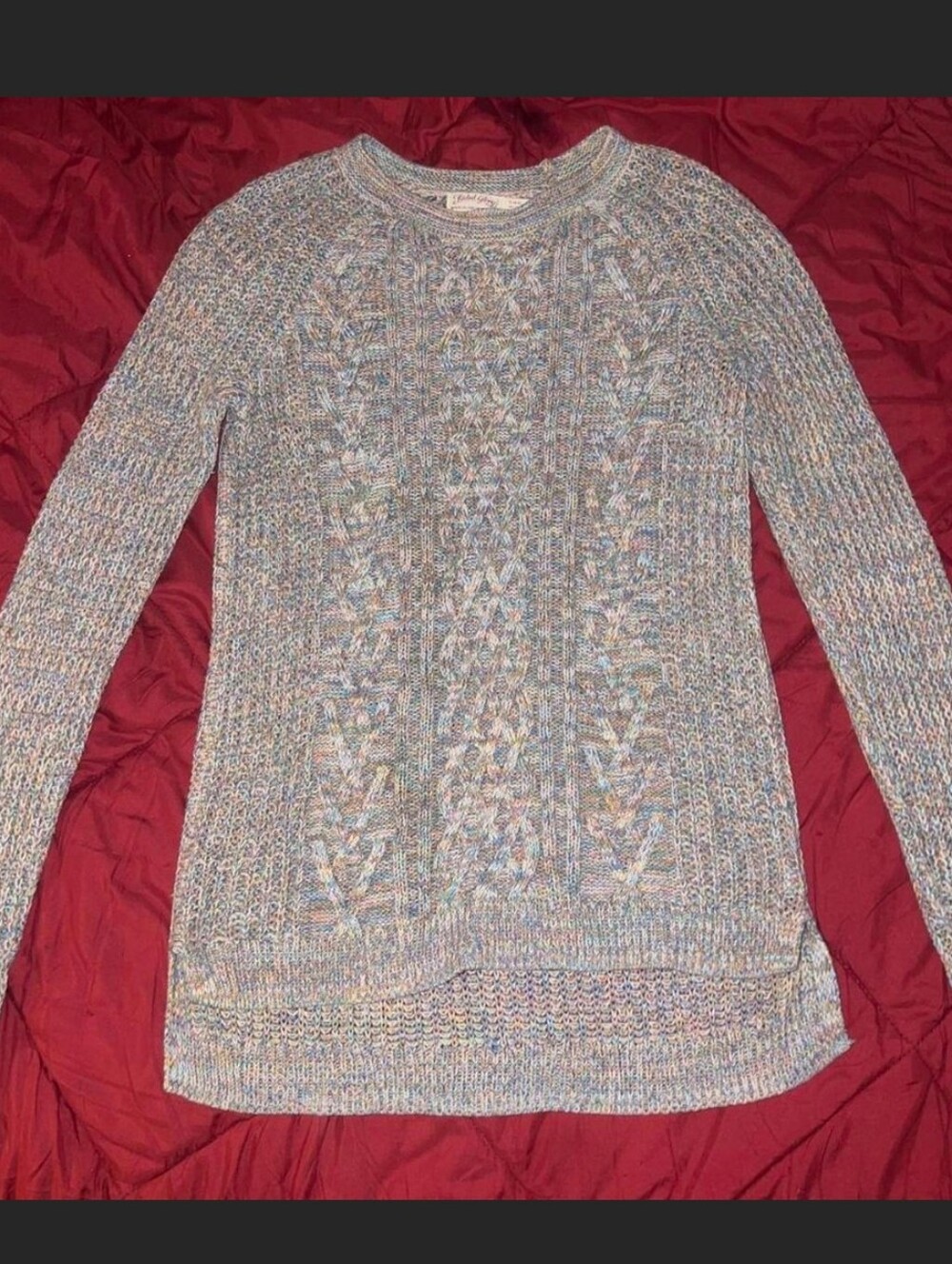 Women's Multicolor Cable-Knit Crewneck Sweater - Faded Glory - XXL(20)